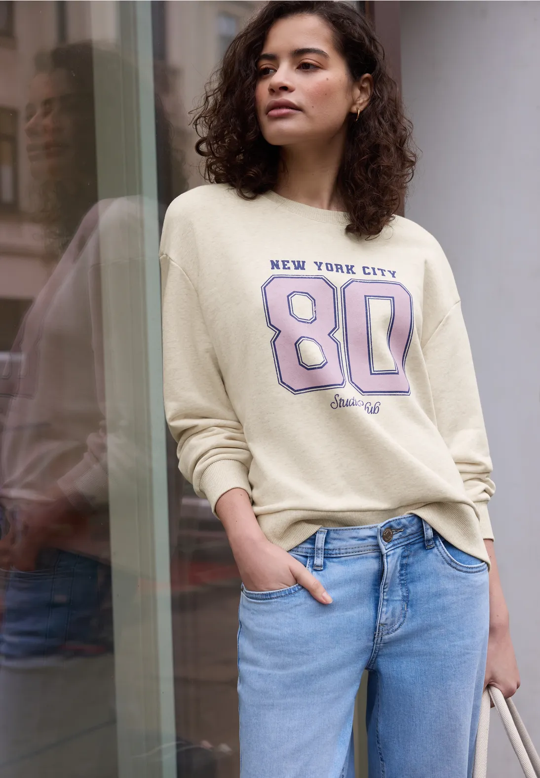 Street One Studio Sweatshirt mit Artwork - Stone Sand Melange