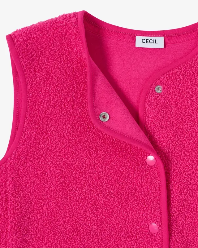 Cecil Vest met Knoopsluiting - Beetroot Pink