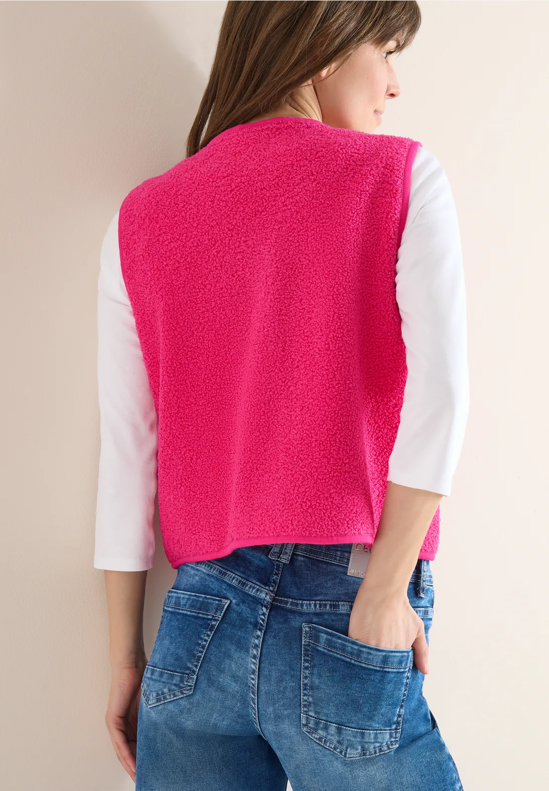 Cecil Vest met Knoopsluiting - Beetroot Pink
