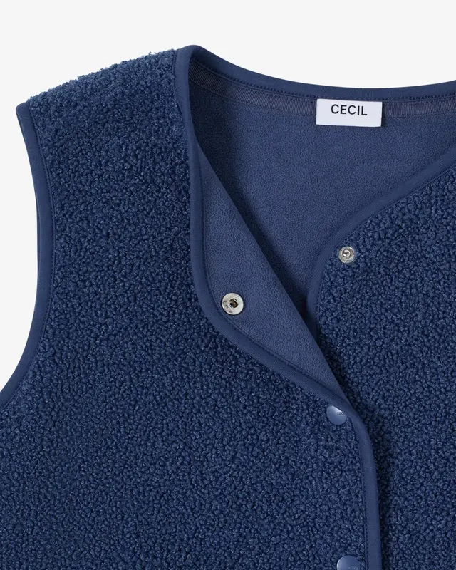 Cecil Vest met Knoopsluiting - Sporty Denim Blue