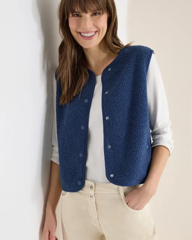 Cecil Vest met Knoopsluiting - Sporty Denim Blue