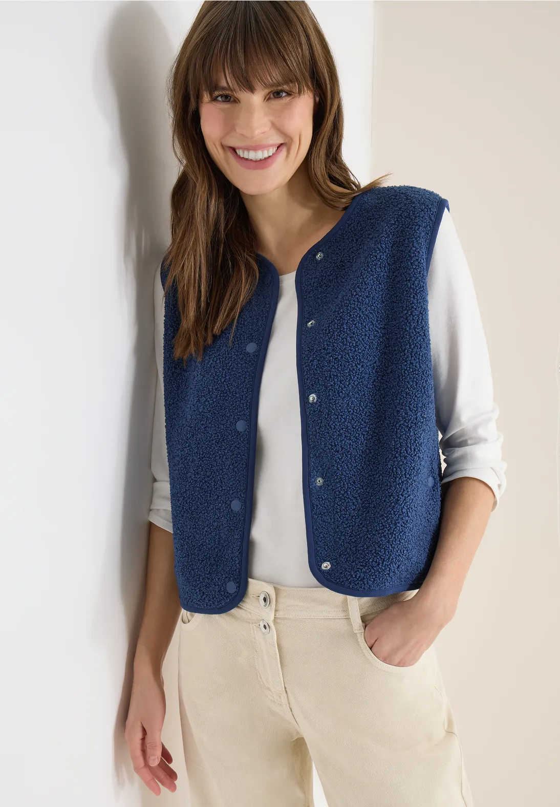 Cecil Vest met Knoopsluiting - Sporty Denim Blue