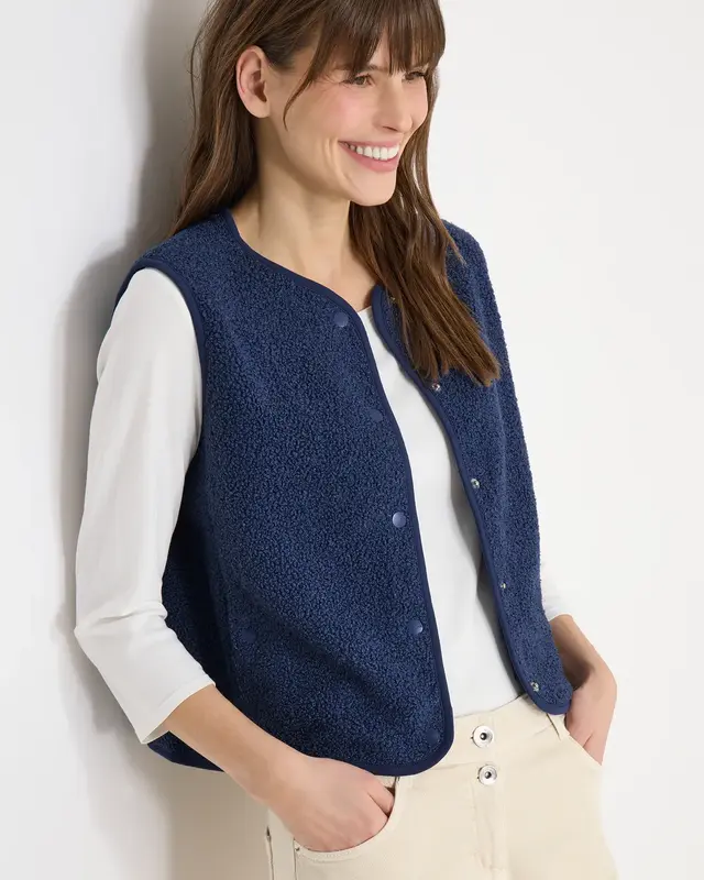 Cecil Vest met Knoopsluiting - Sporty Denim Blue