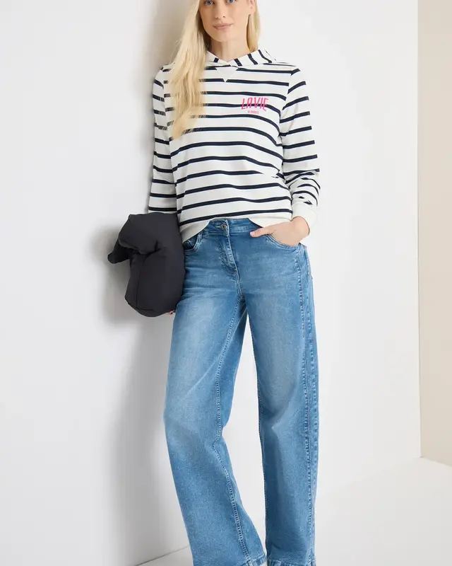 Cecil Hoodie mit Chestprint - Universal Blue