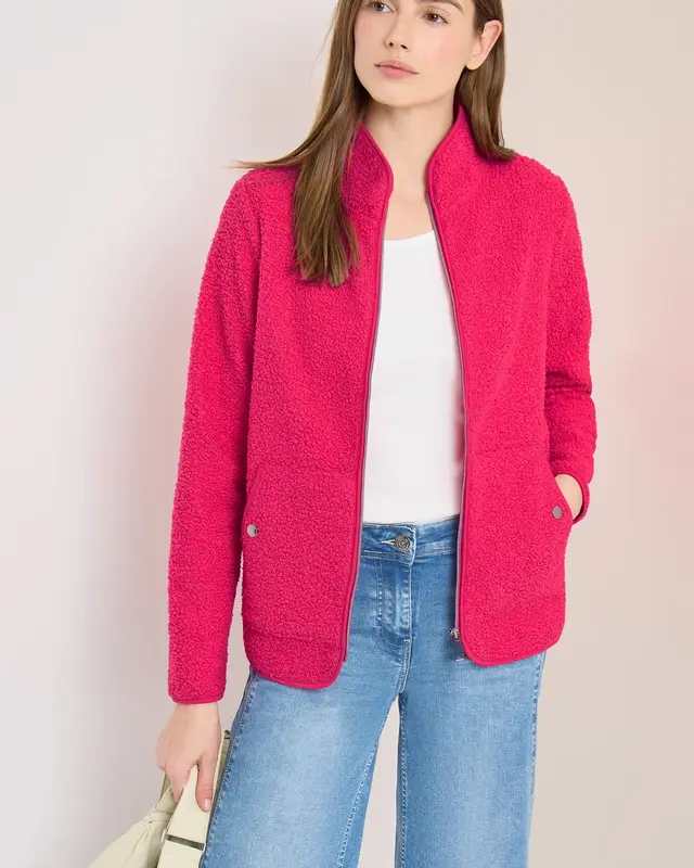 Cecil Soft Jacket with Zipper - Beetroot Pink