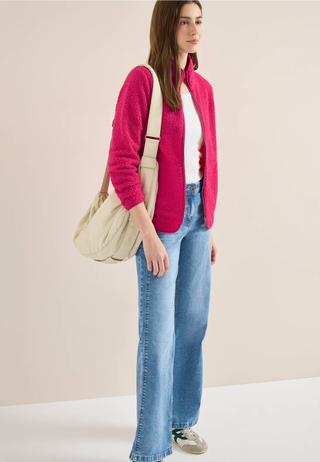 Cecil Soft Jacket with Zipper - Beetroot Pink