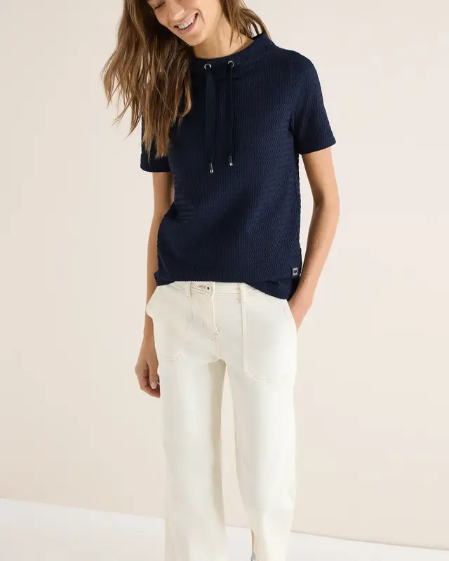 Cecil Tweekleurig Shirt - Universal Blue