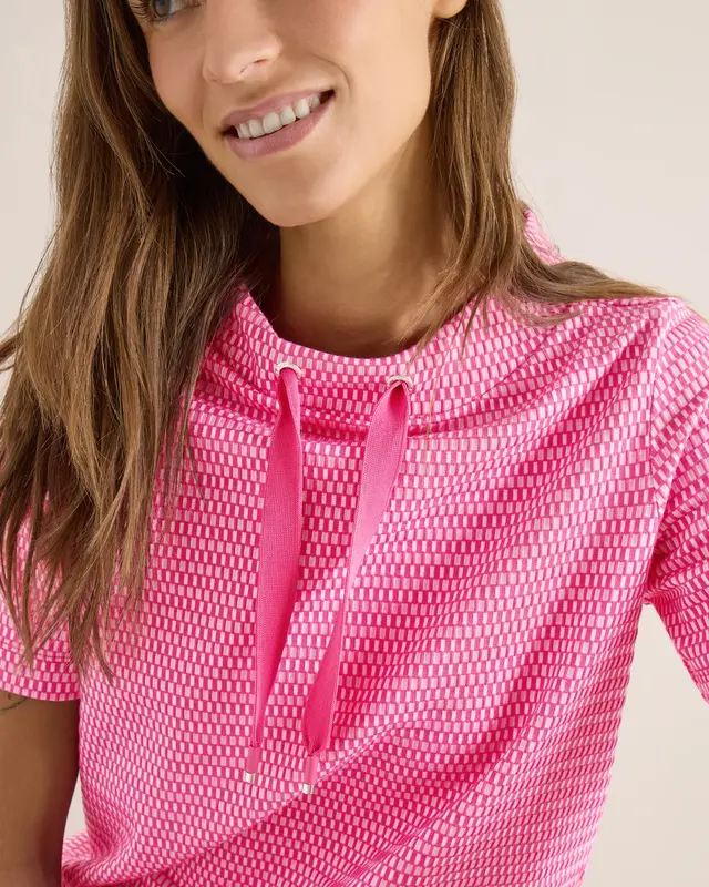 Cecil Tweekleurig Shirt - Beetroot Pink