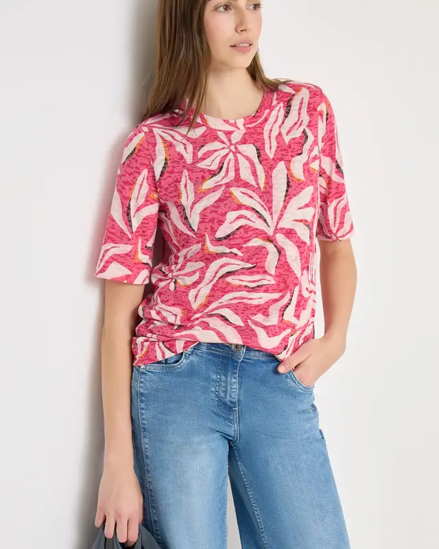 Cecil Burn-Out Shirt - Beetroot Pink