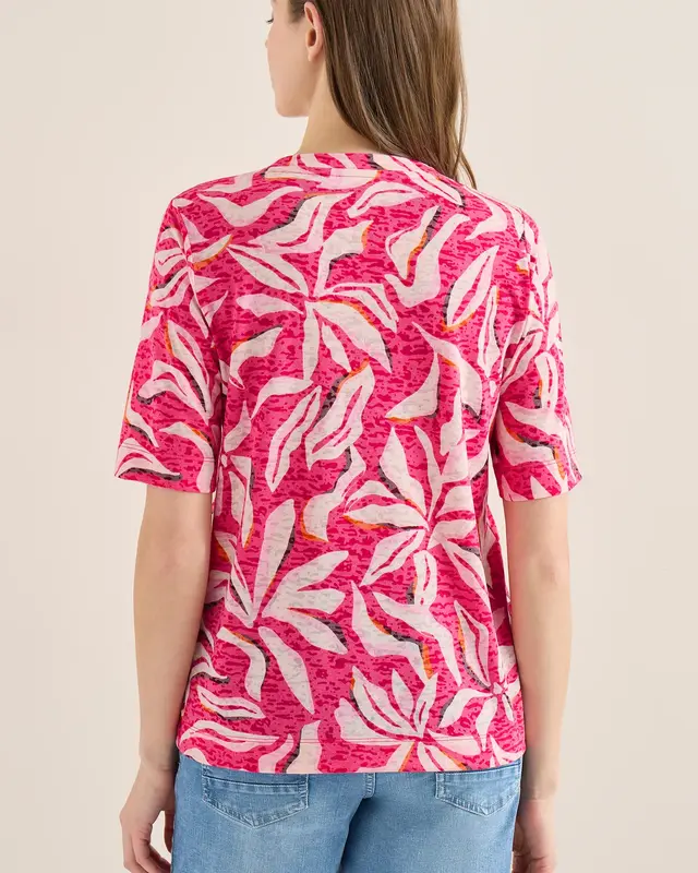 Cecil Burn-Out Shirt - Beetroot Pink