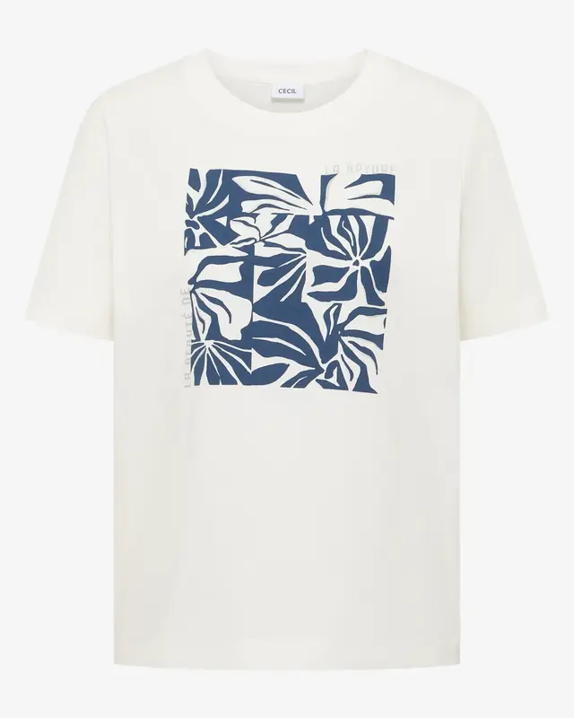 Cecil Frontprint Shirt - Vanilla White