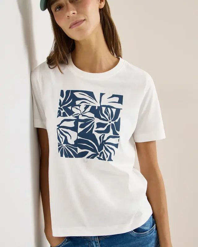 Cecil Frontprint Shirt - Vanilla White