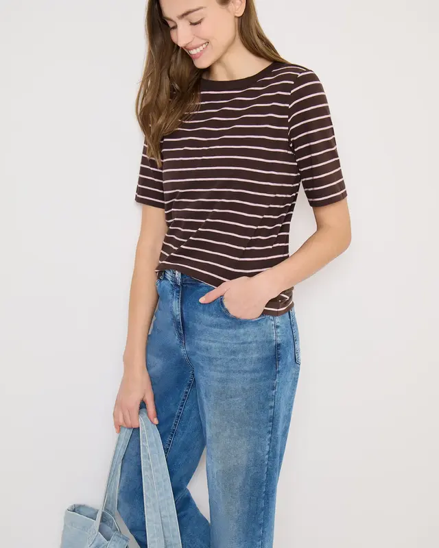 Cecil Gestreept Shirt - Macchiato Brown