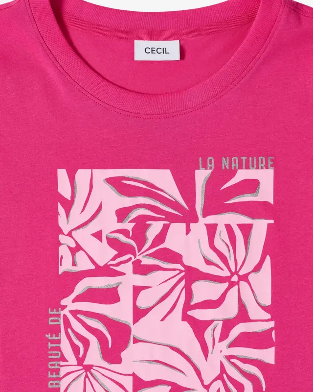 Cecil Frontprint Shirt - Beetroot Pink