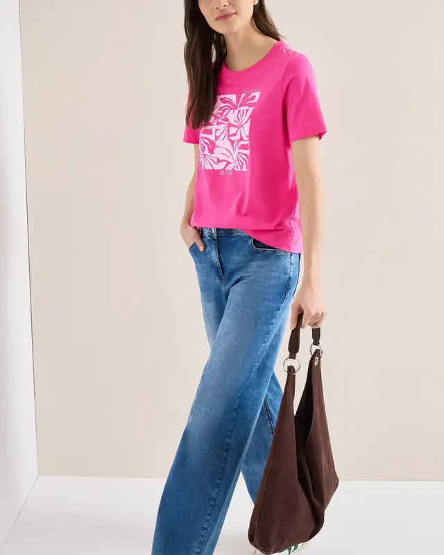 Cecil Frontprint Shirt - Beetroot Pink