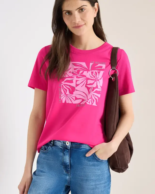 Cecil Frontprint Shirt - Beetroot Pink