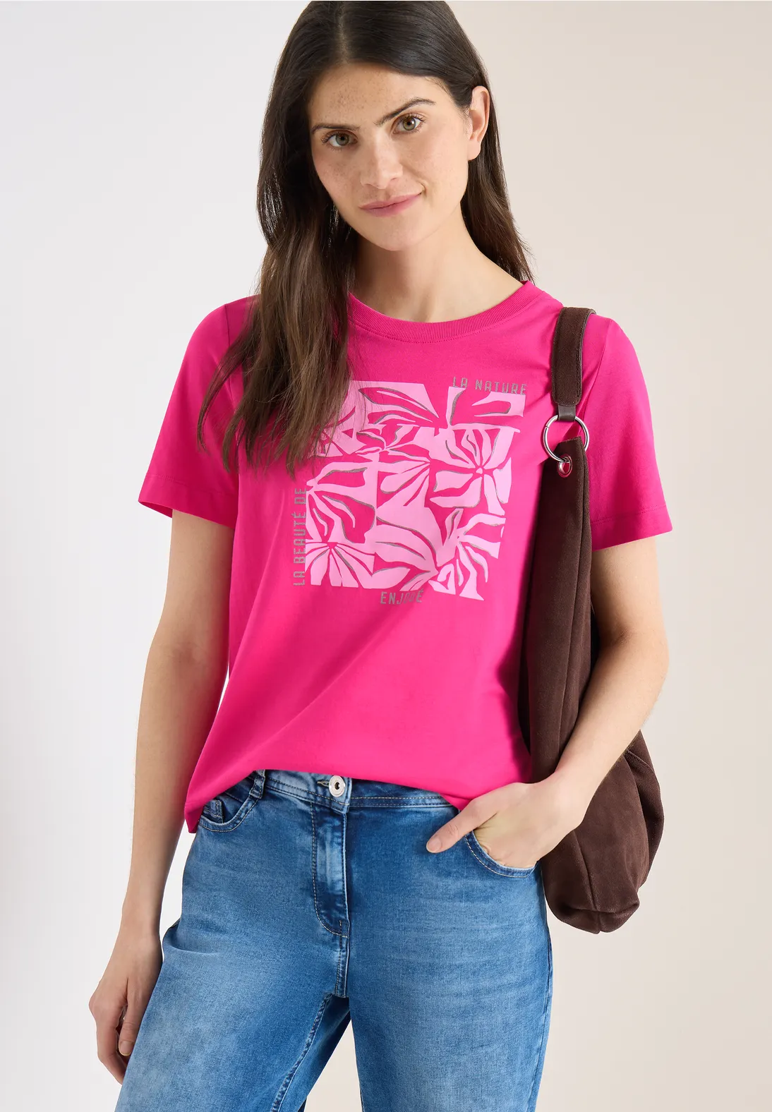 Cecil Frontprint Shirt - Beetroot Pink