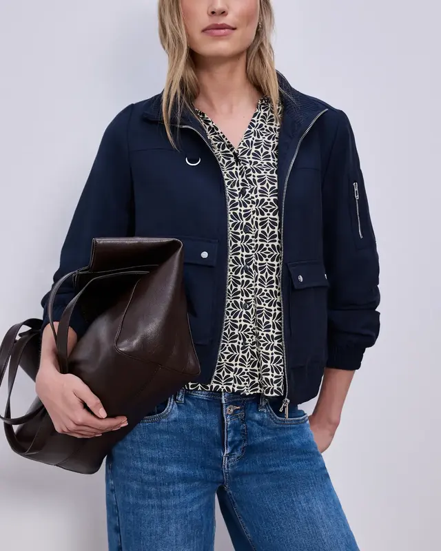 Street One Shirt met Blouse-Look - Shadowed Navy