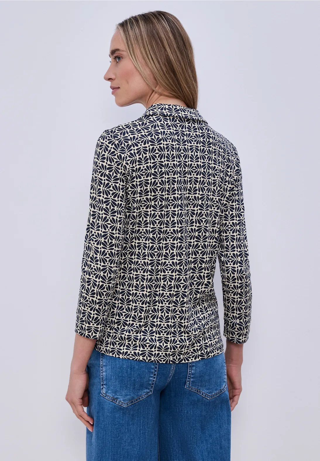 Street One Shirt met Blouse-Look - Shadowed Navy