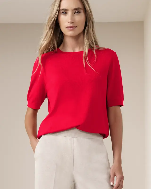 Street One Pullover in Unifarbe - Salsa Red