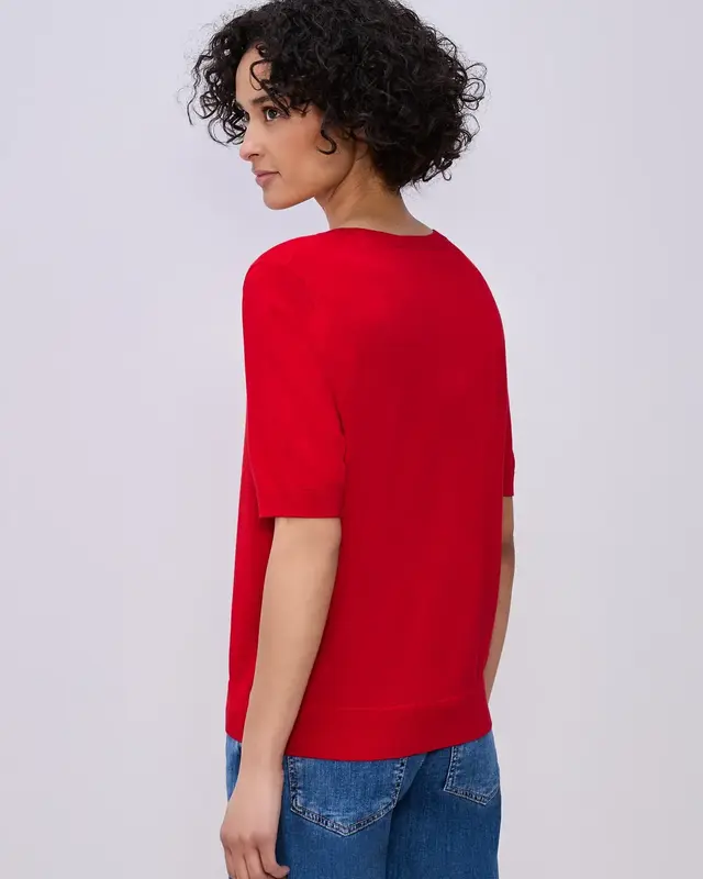 Street One Pullover in Unifarbe - Salsa Red