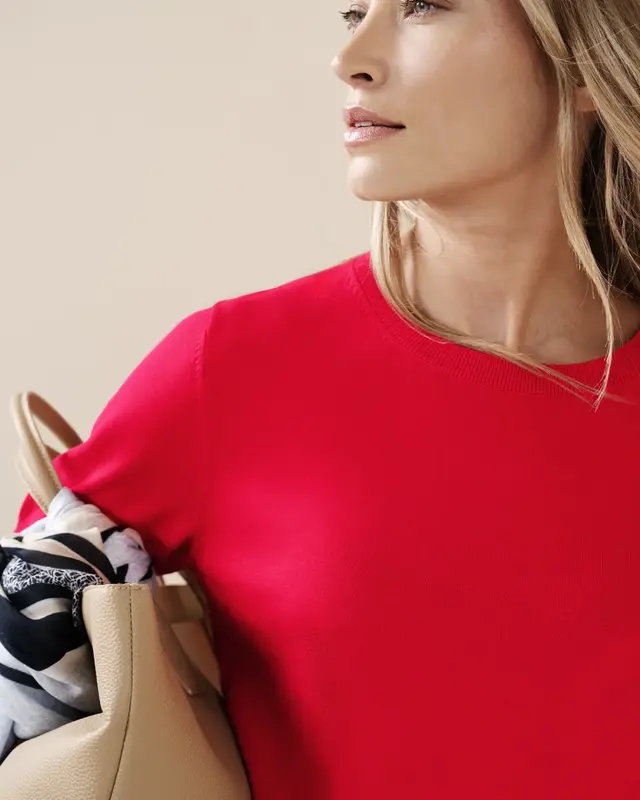 Street One Trui in Effen Kleur - Salsa Red