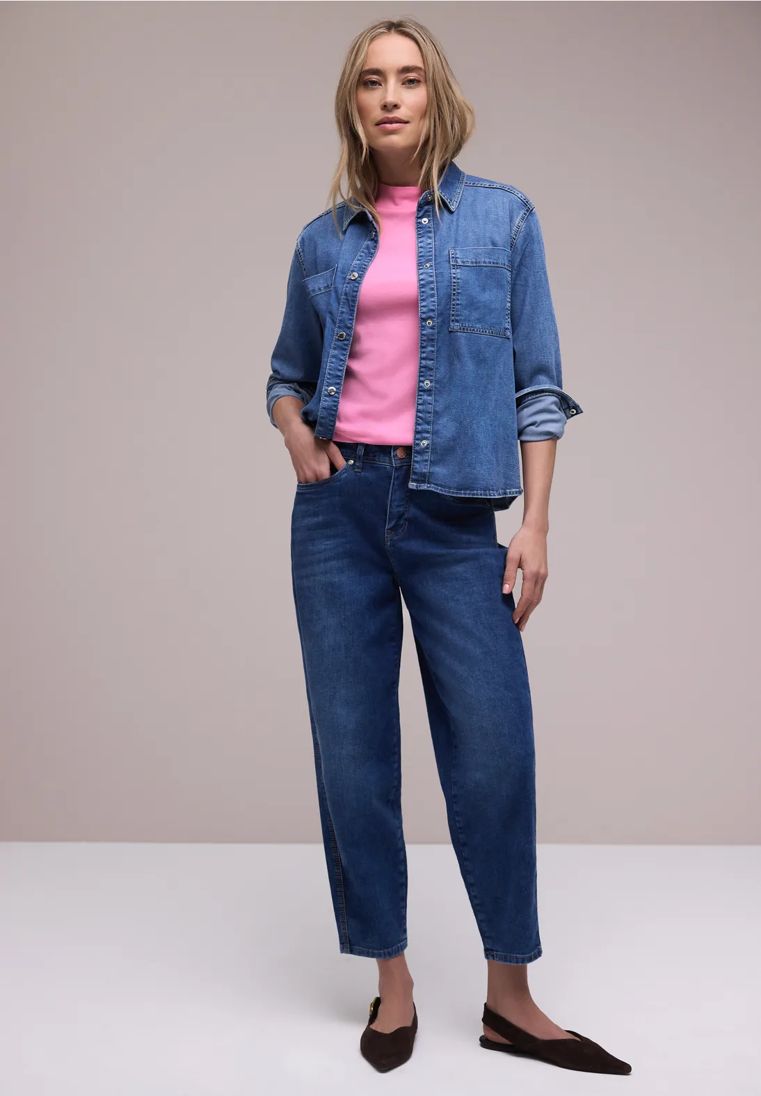 Street One Basic Shirt, Turtleneck - Ibis Rose