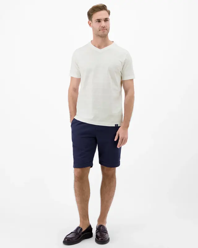 Lerros T-Shirt mit V-Neck - Broken White