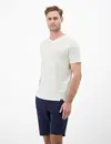 Lerros T-Shirt with V-Neck - Broken White