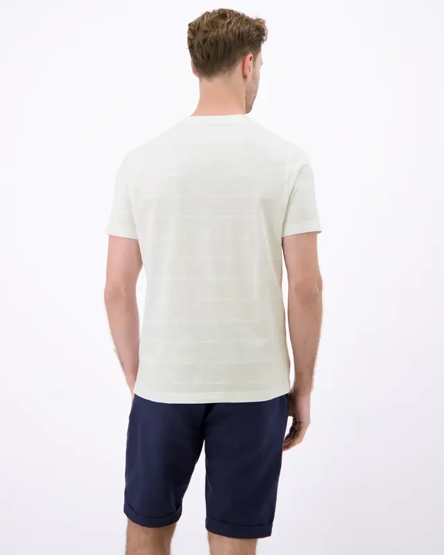 Lerros T-Shirt mit V-Neck - Broken White