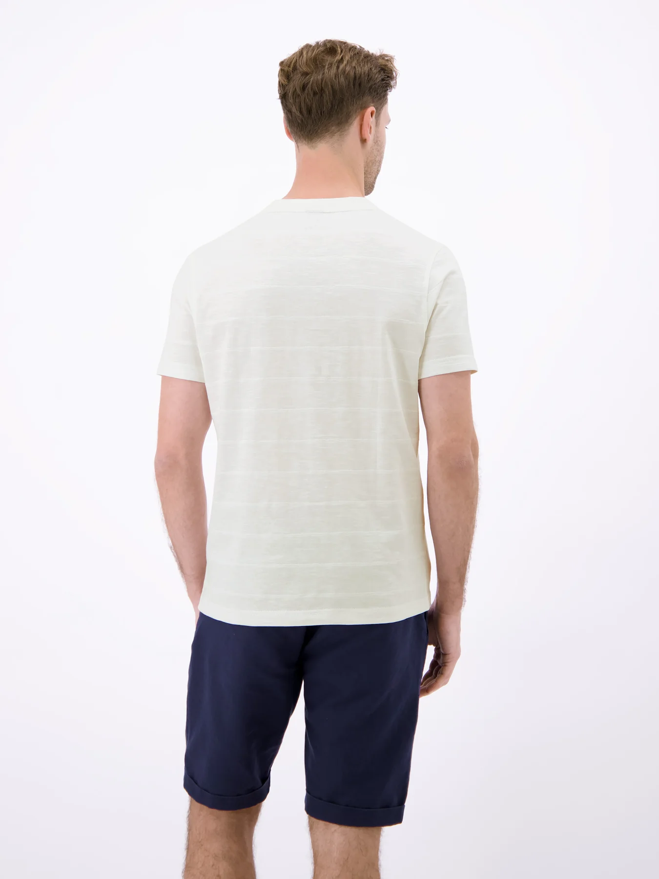 Lerros T-Shirt with V-Neck - Broken White