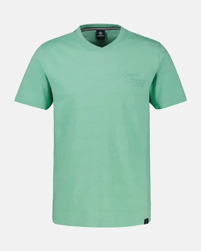 Lerros T-Shirt met V-hals - Mint Water