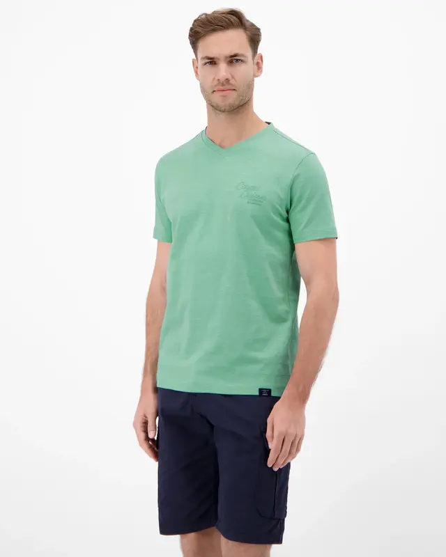 Lerros T-Shirt with V-Neck - Mint Water