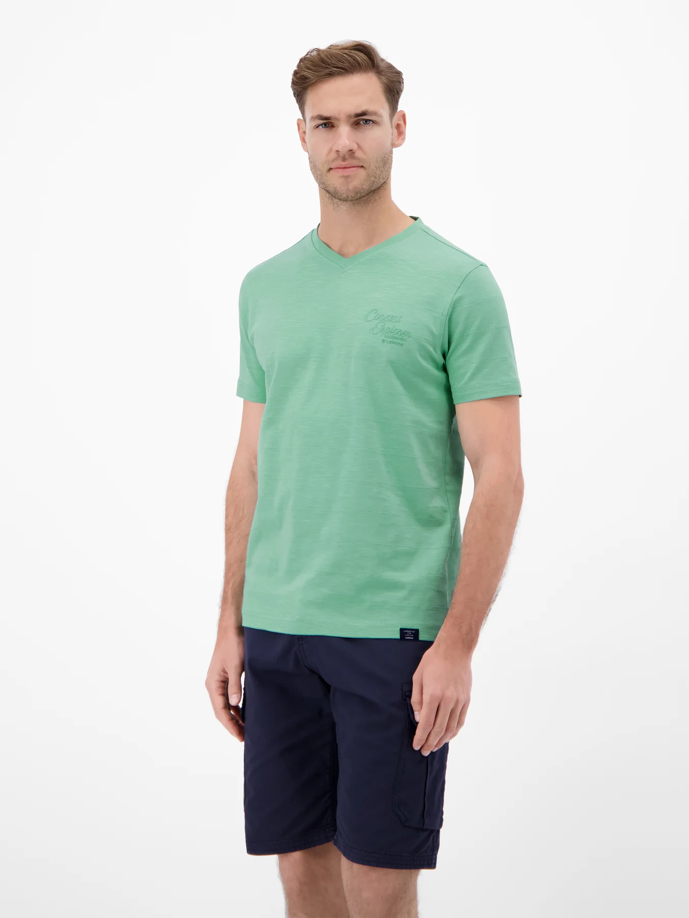 Lerros T-Shirt with V-Neck - Mint Water