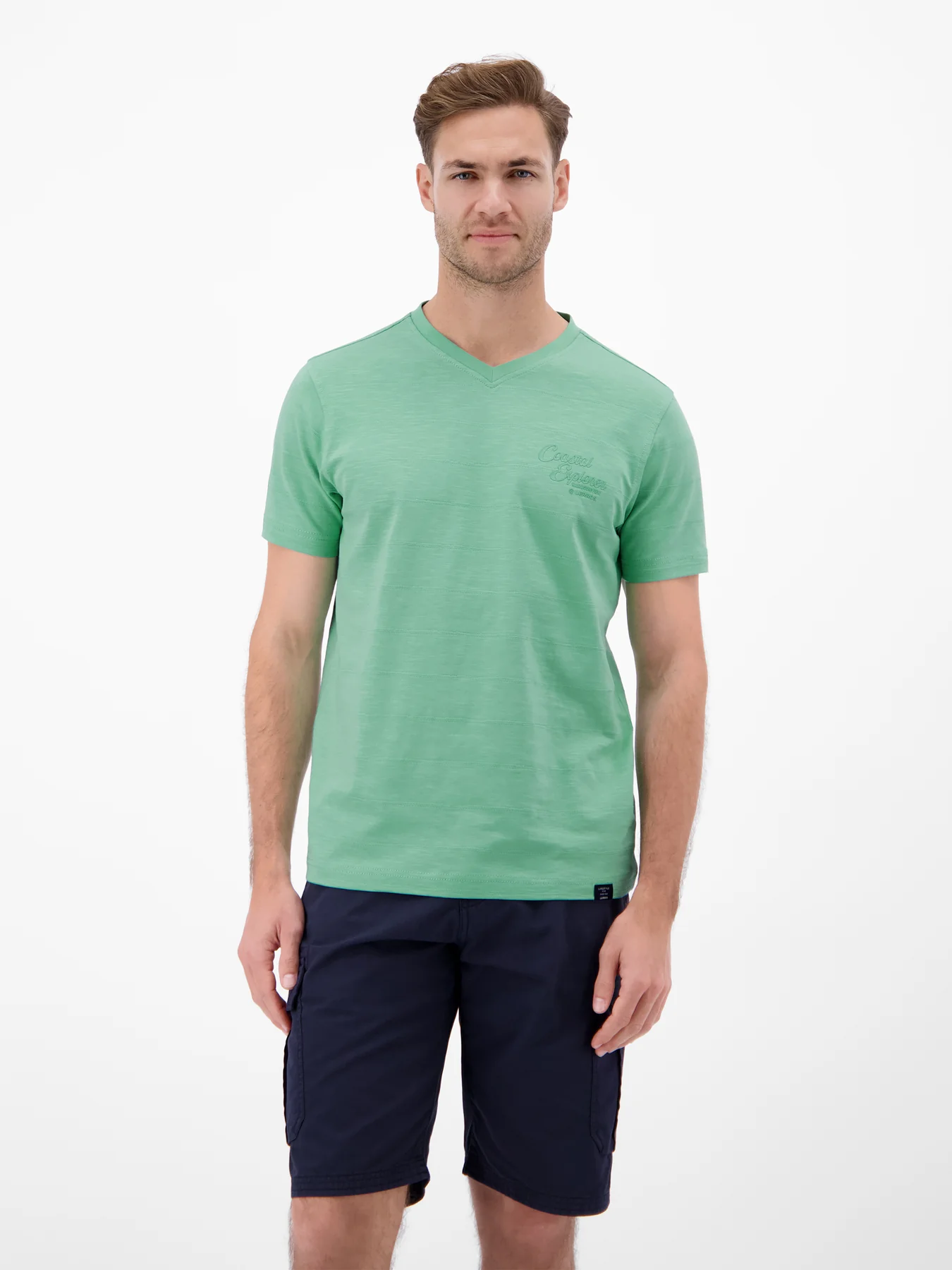 Lerros T-Shirt mit V-Neck - Mint Water