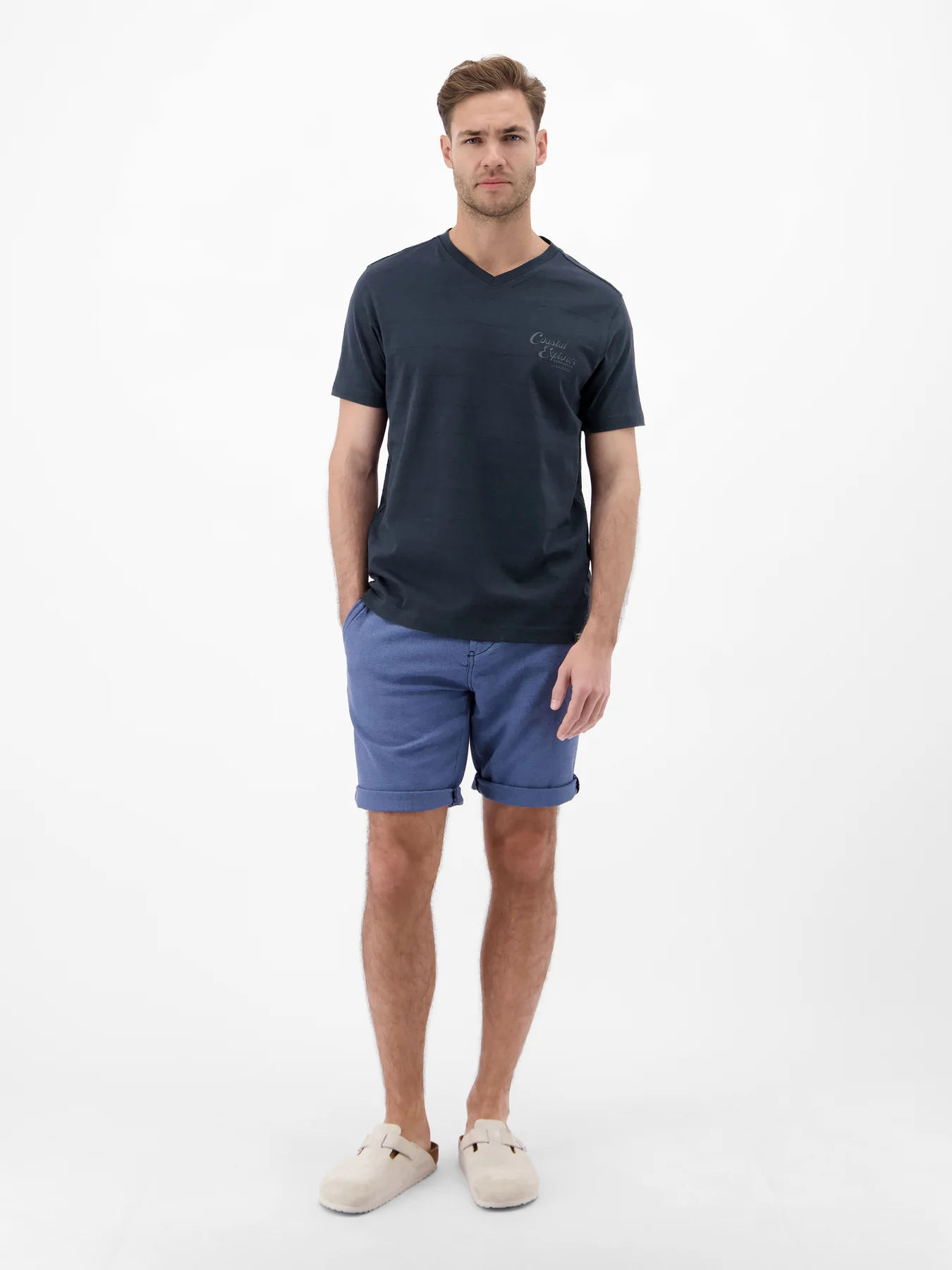 Lerros T-Shirt with V-Neck - Classic Navy