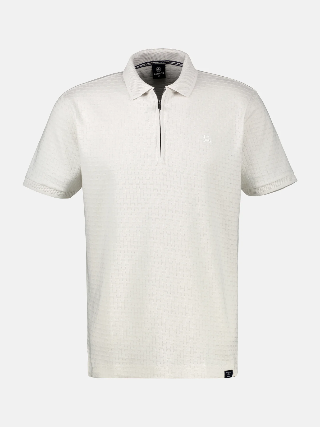 Lerros Poloshirt met Rits - Cloudy White