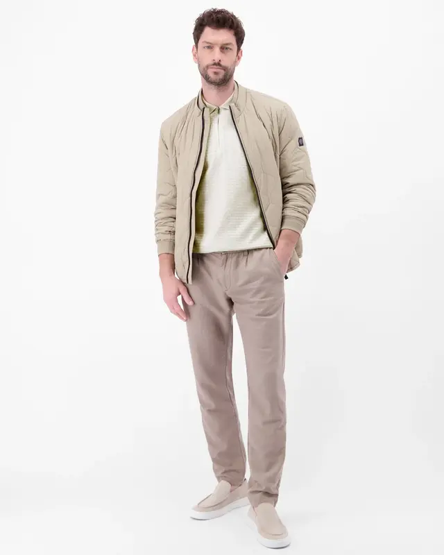 Lerros Poloshirt met Rits - Cloudy White