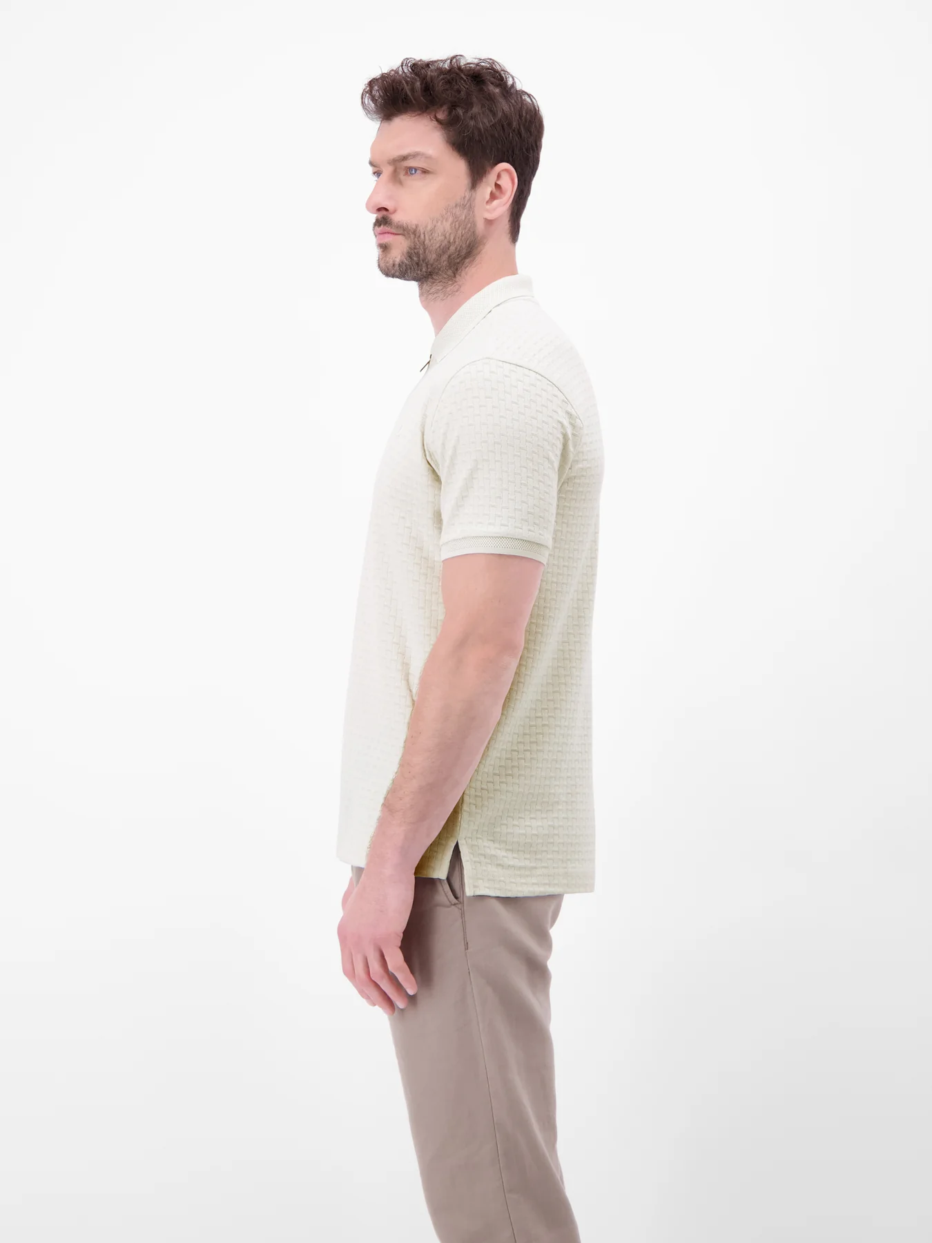 Lerros Poloshirt met Rits - Cloudy White