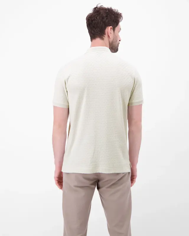 Lerros Poloshirt met Rits - Cloudy White