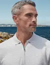 Lerros Poloshirt with Zipper - Cloudy White