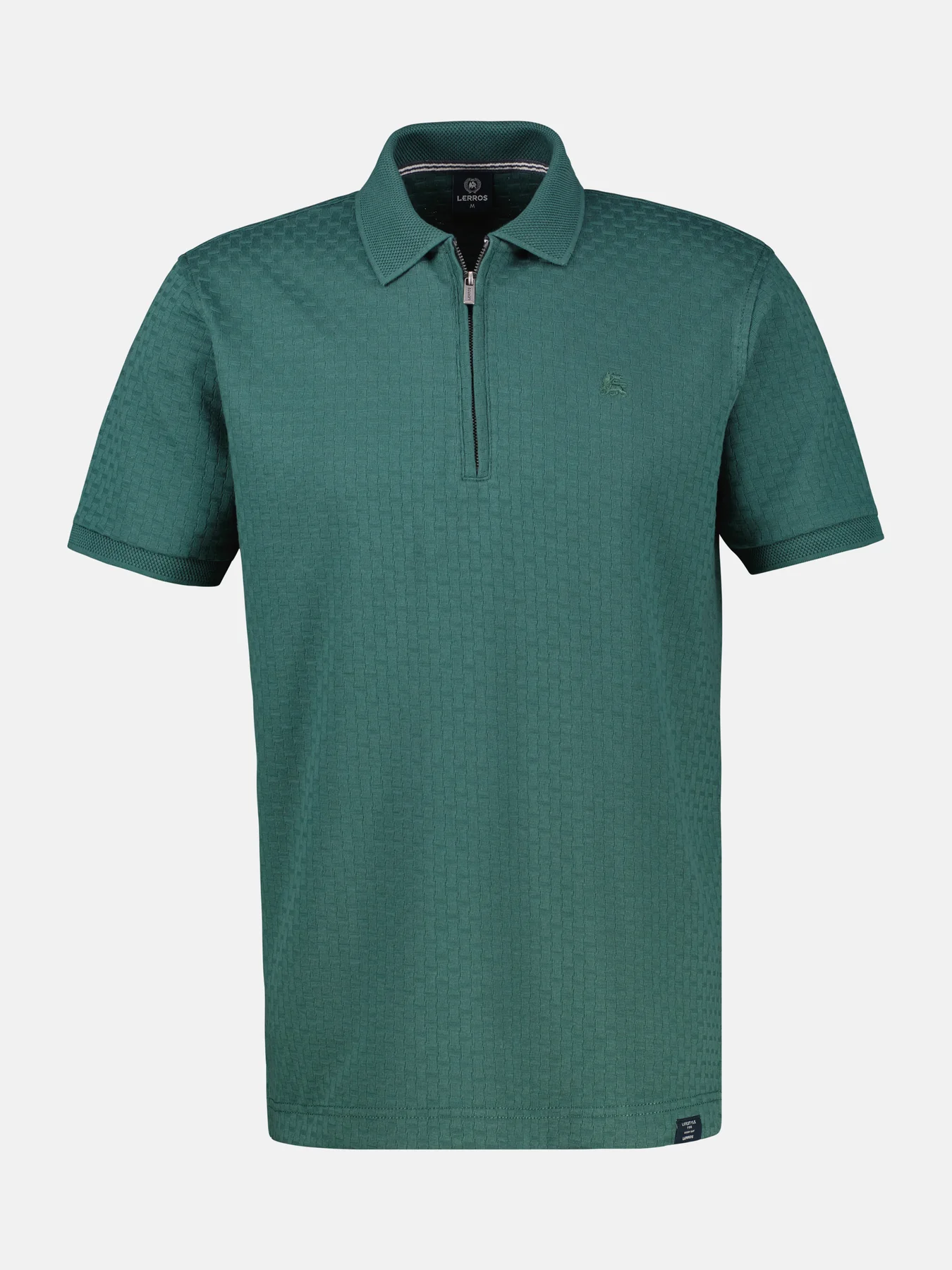 Lerros Poloshirt met Rits - Soft Teal
