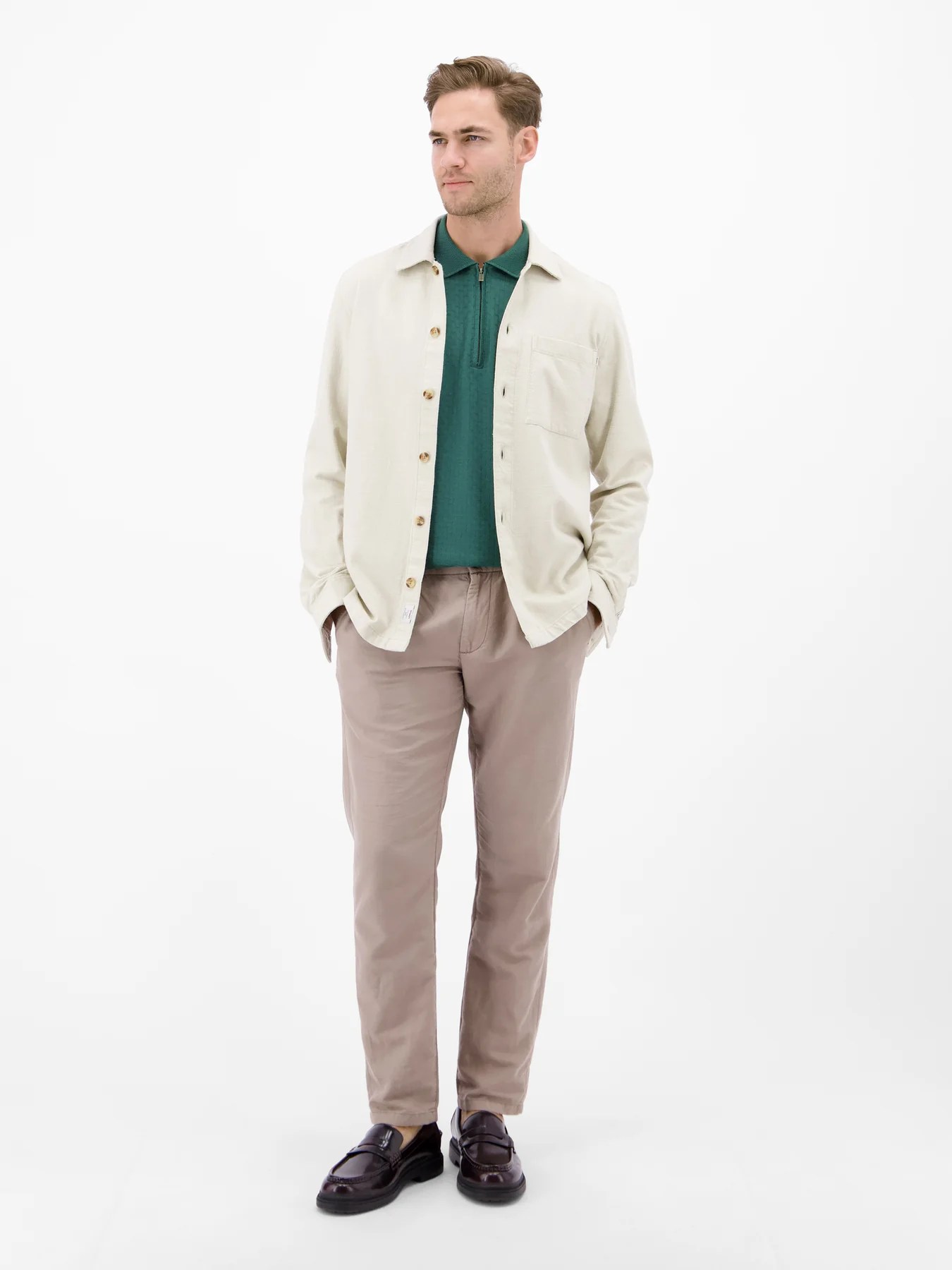 Lerros Poloshirt with Zipper - Soft Teal