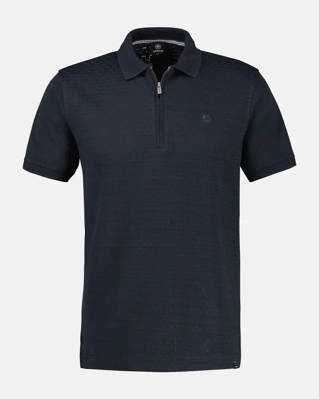 Lerros Poloshirt met Rits - Classic Navy