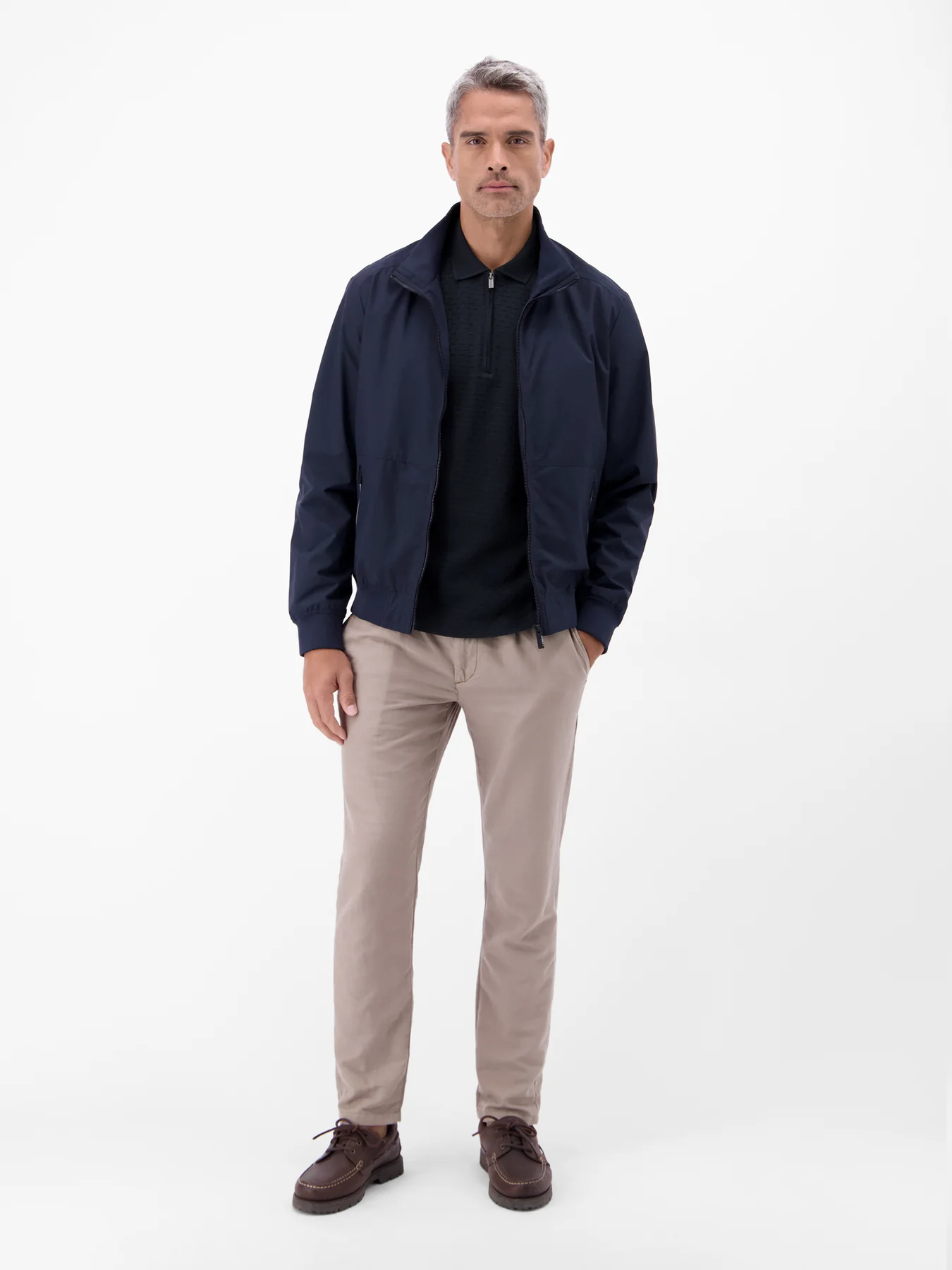 Lerros Poloshirt with Zipper - Classic Navy