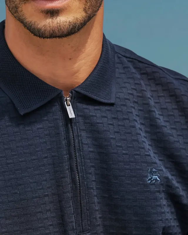 Lerros Poloshirt mit Zipper - Classic Navy