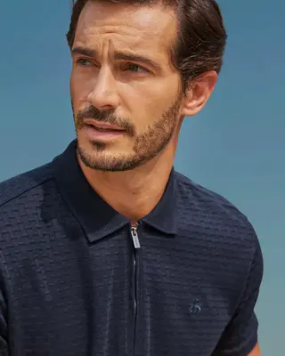 Lerros Poloshirt mit Zipper - Classic Navy