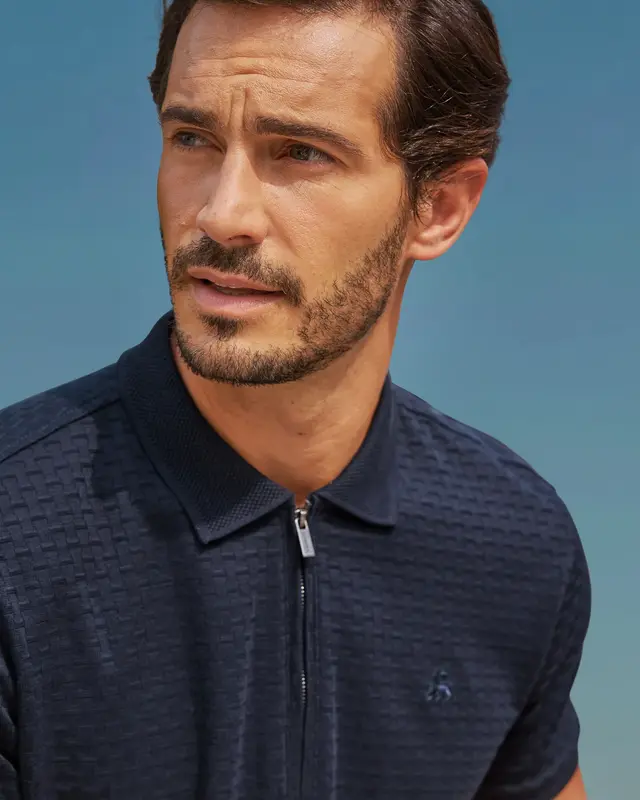 Lerros Poloshirt mit Zipper - Classic Navy