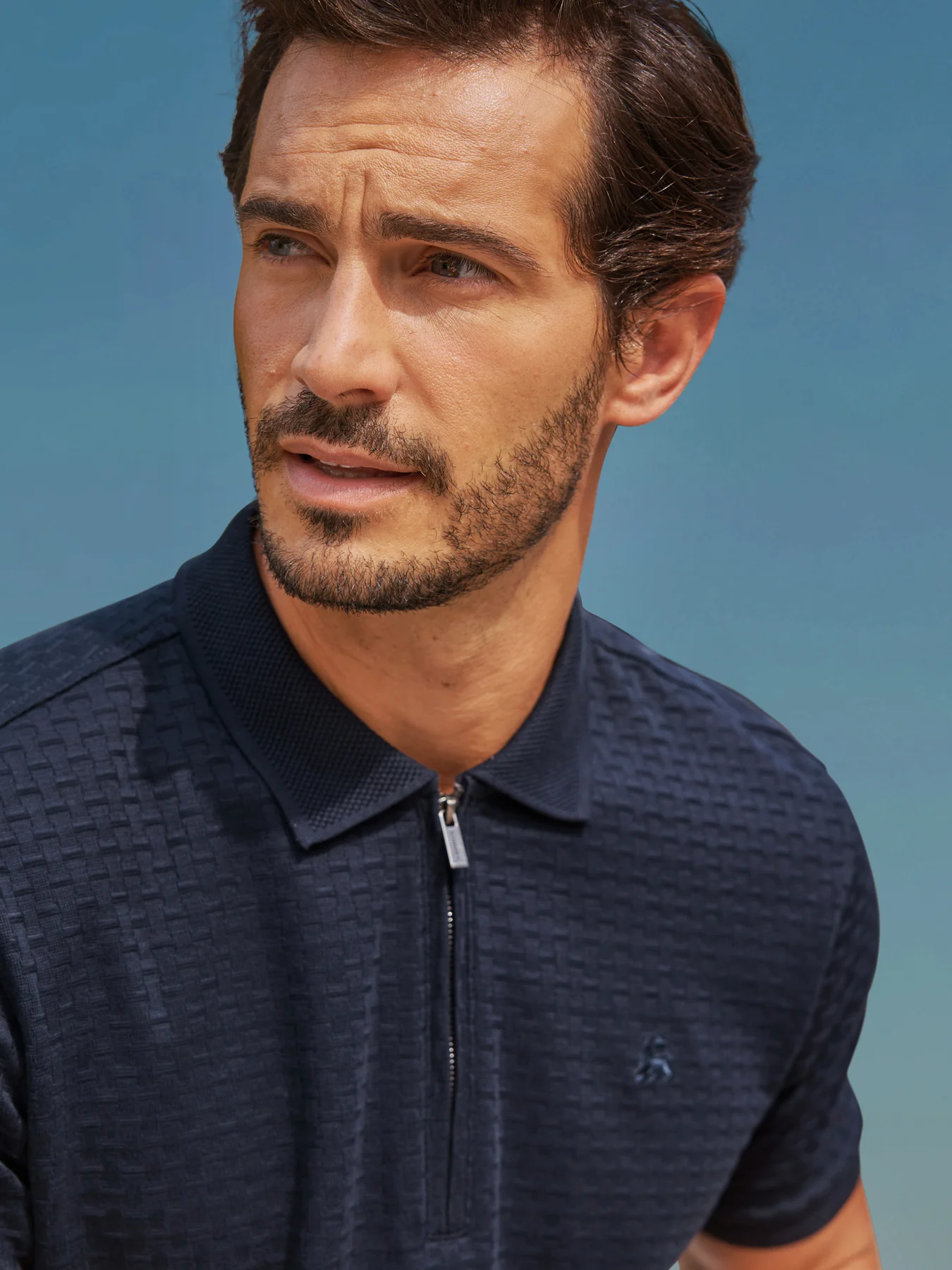 LERROS Poloshirt with Zipper - Classic Navy | - Cotton Blues