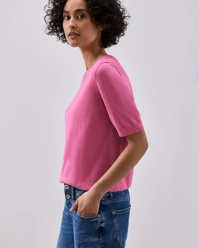 Street One Trui in Effen Kleur - Ibis Rose